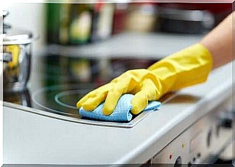 Glove and cleaning cloth