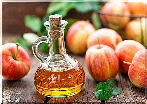 Bottle with apple cider vinegar