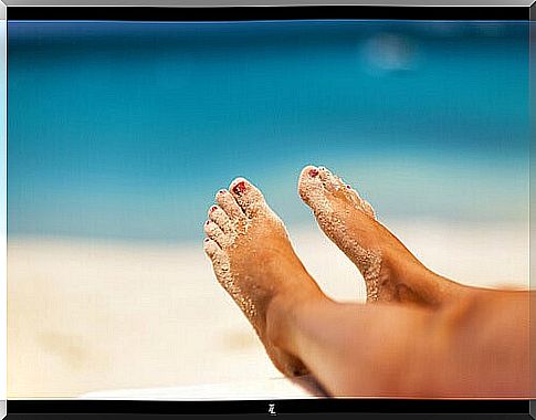 Feet in the sand