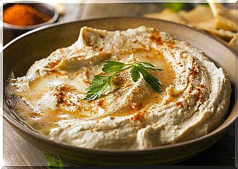 How do you make a light version of chickpea hummus?