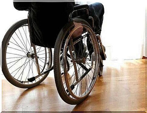 A patient in a wheelchair