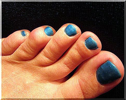 painted toenails