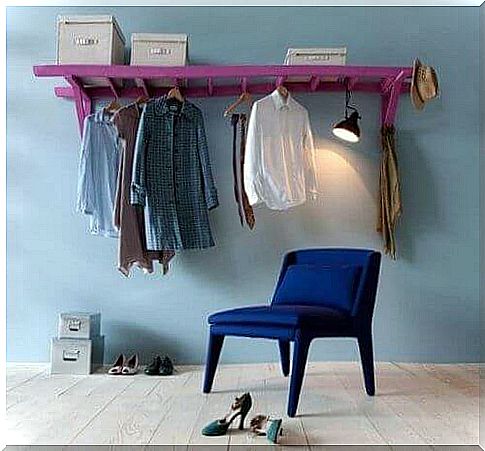 Ladder as clothes storage