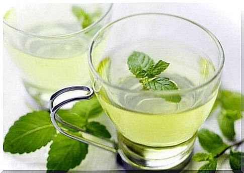 Mint tea in a cup