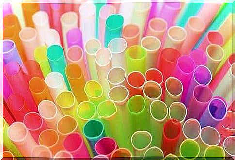 Colorful plastic straws